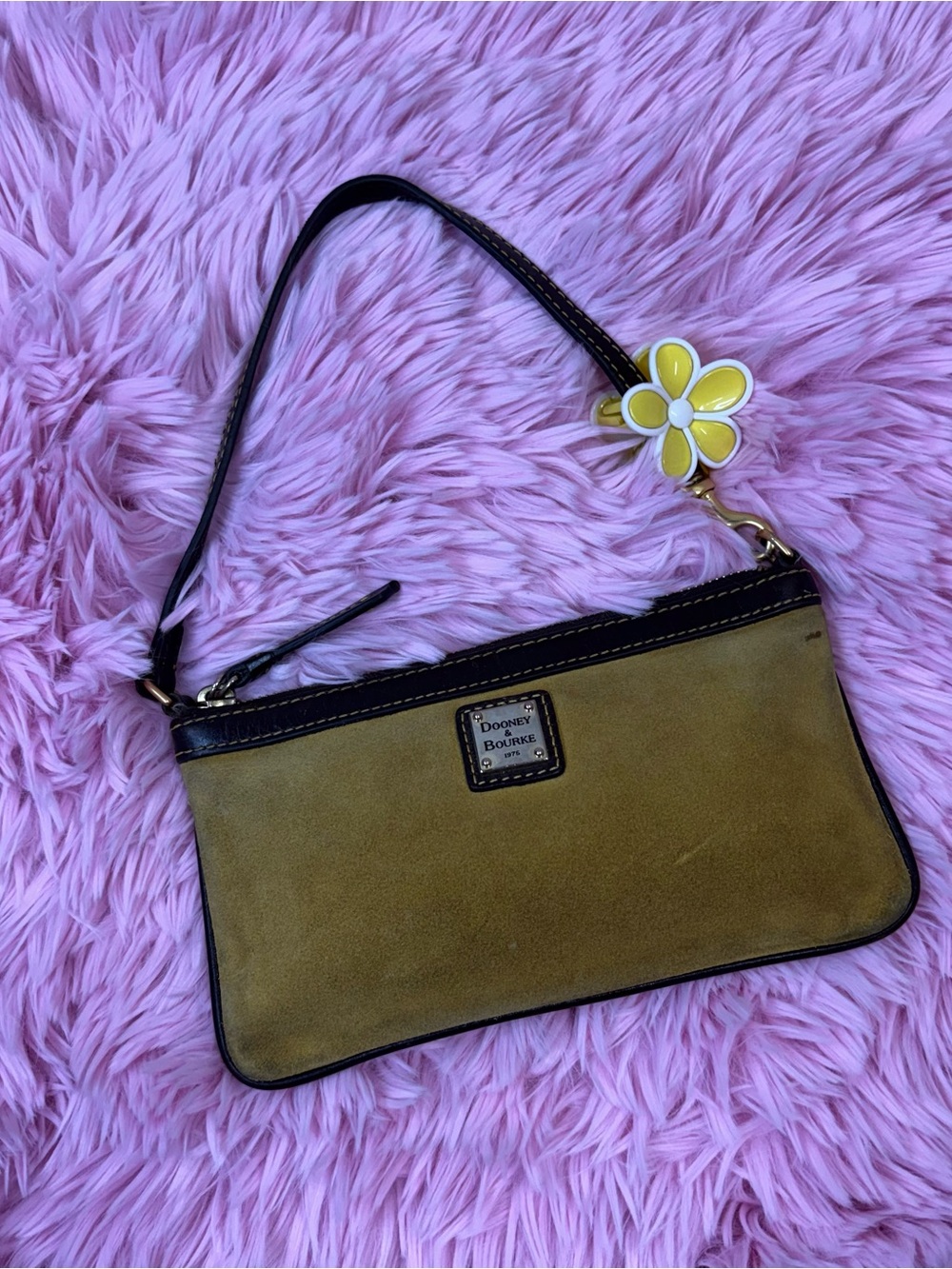 Dooney & Bourke Olive Suede Wristlet